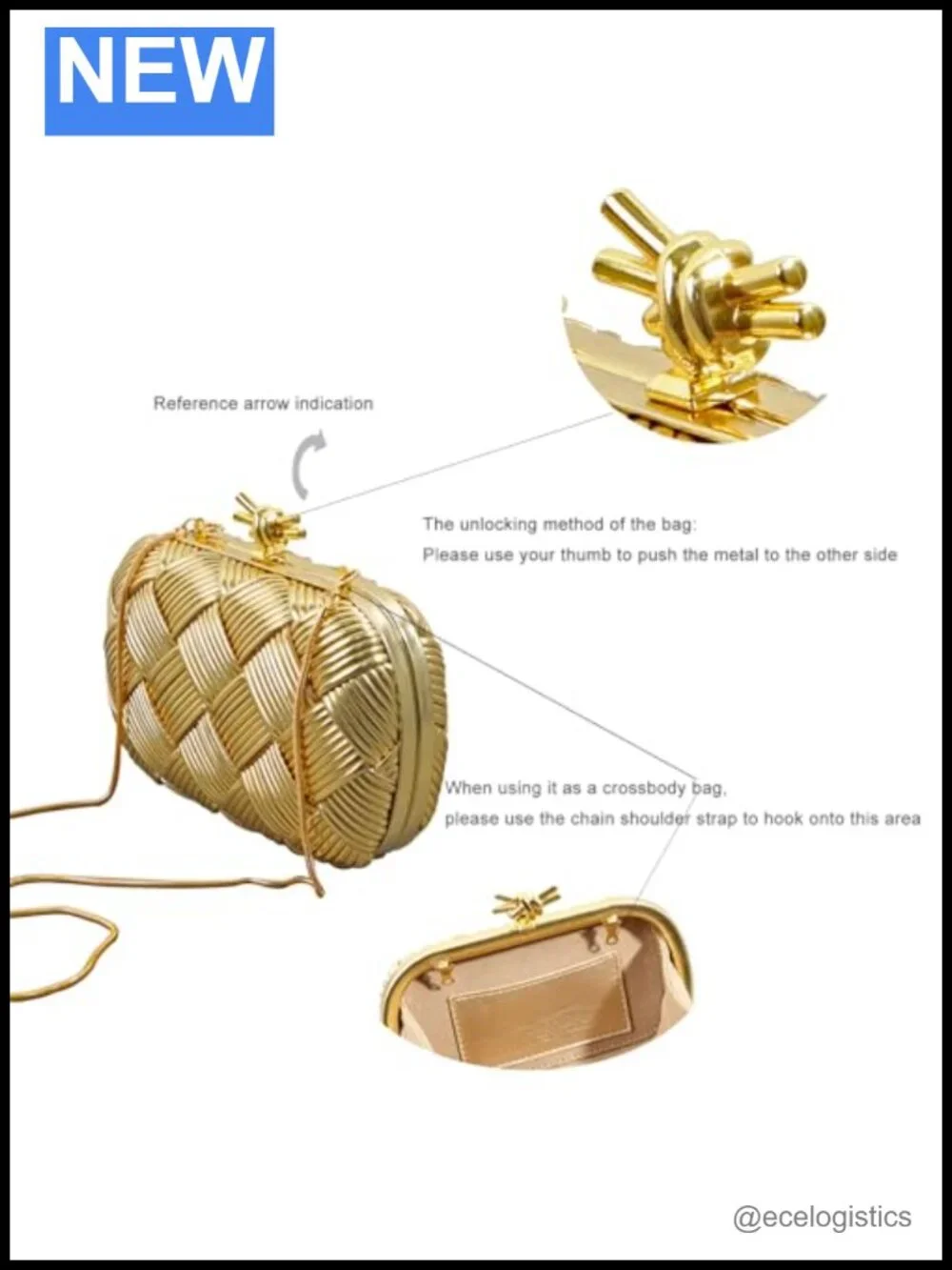Ladies Party Wedding Clutch Vegan Leather Evening Bag